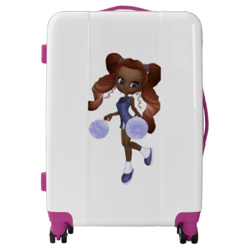 African American Cheerleader Girl Medium Luggage