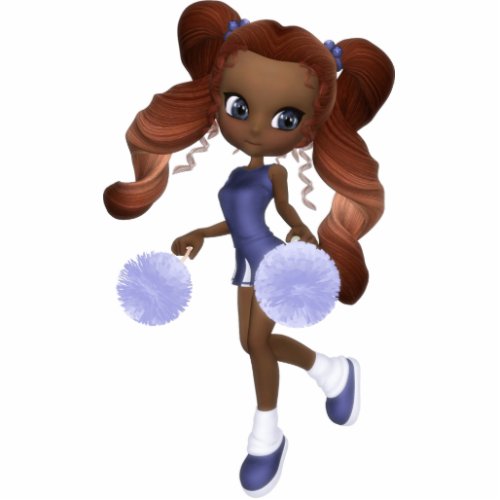 African American Cheerleader Magnet Cutout