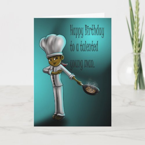 African American Chef Birthday Card
