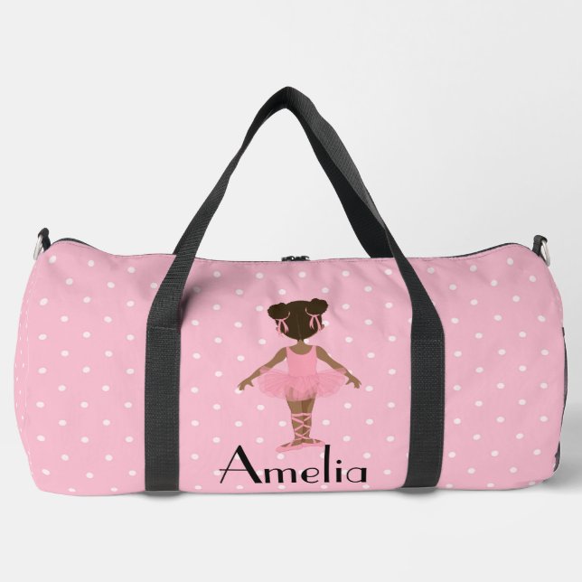 African American Child Ballerina Duffel Bag (Front)