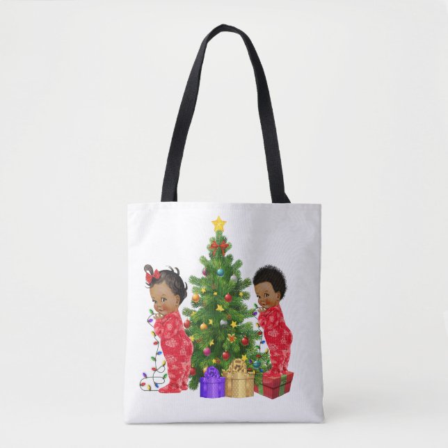 African American Children Christmas Tote (Front)
