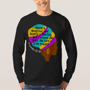 African American Christian Bible Verse Black Hair  T-Shirt