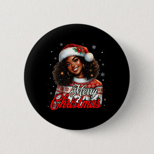 African American Christmas African Black Women Mom Button
