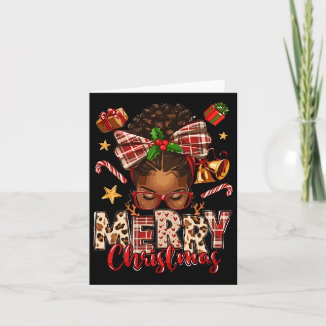 African American Christmas African Black Women Mom Card (Front)