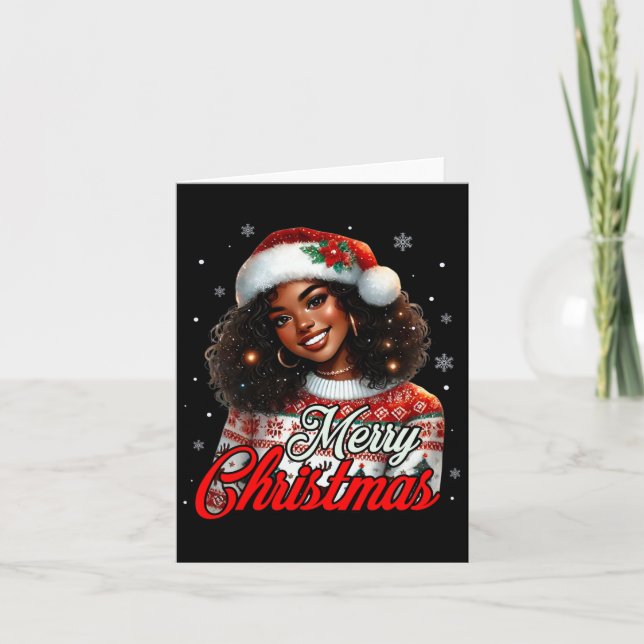 African American Christmas African Black Women Mom Card (Front)