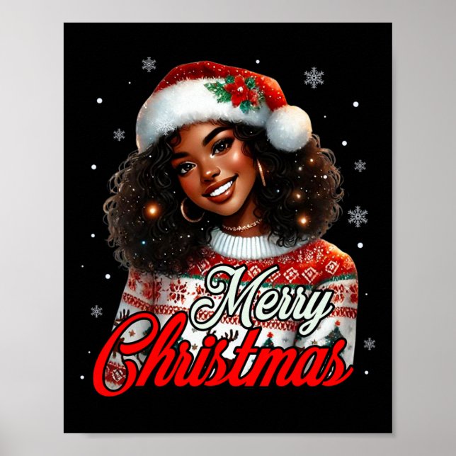 African American Christmas African Black Women Mom Poster (Front)