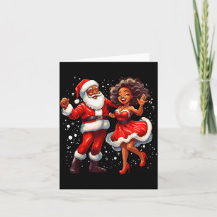 African American Christmas African Santa Mrs Claus Card