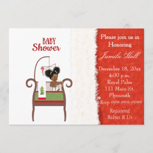 African American Christmas Baby Shower Invitation