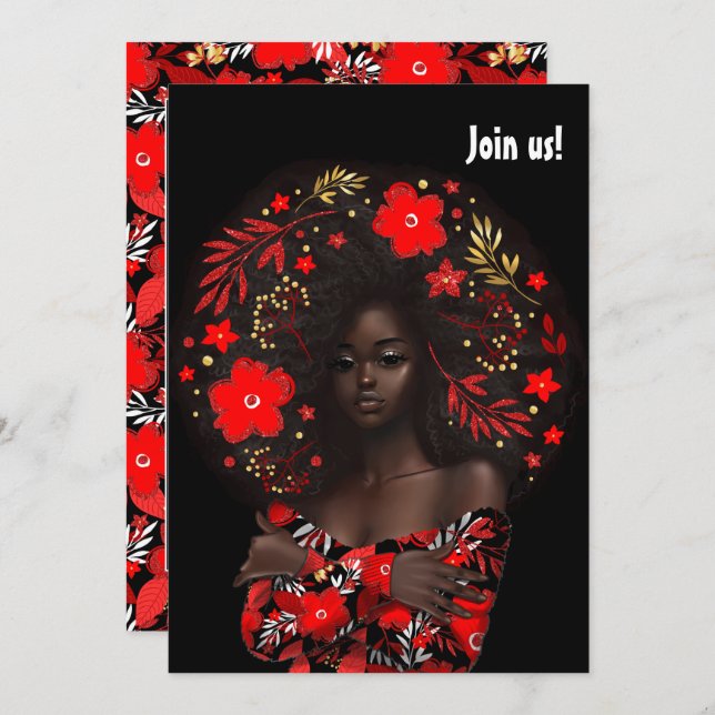 African American Christmas Bachelorette Party Invitation (Front/Back)