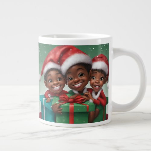 African American Christmas Elf Specialty Mug