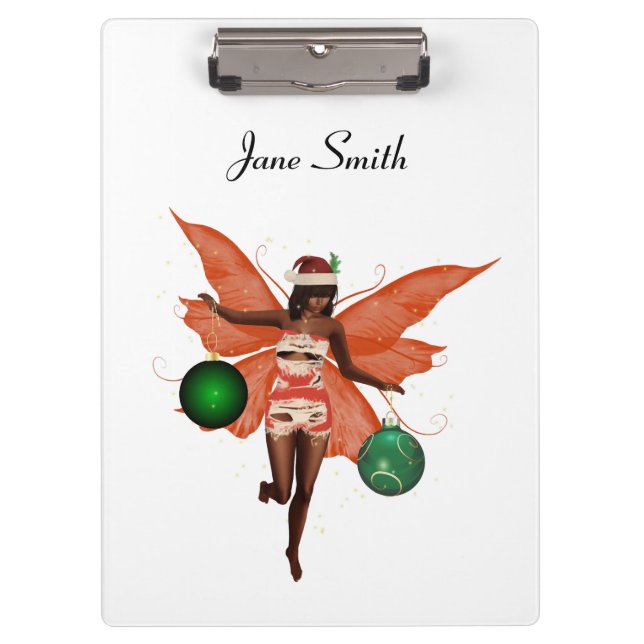 African American Christmas Fairy Clipboard (Front)