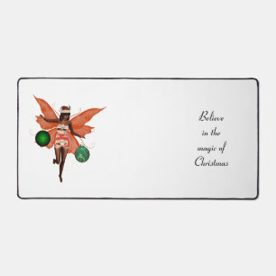 African American Christmas Fairy Desk Mat