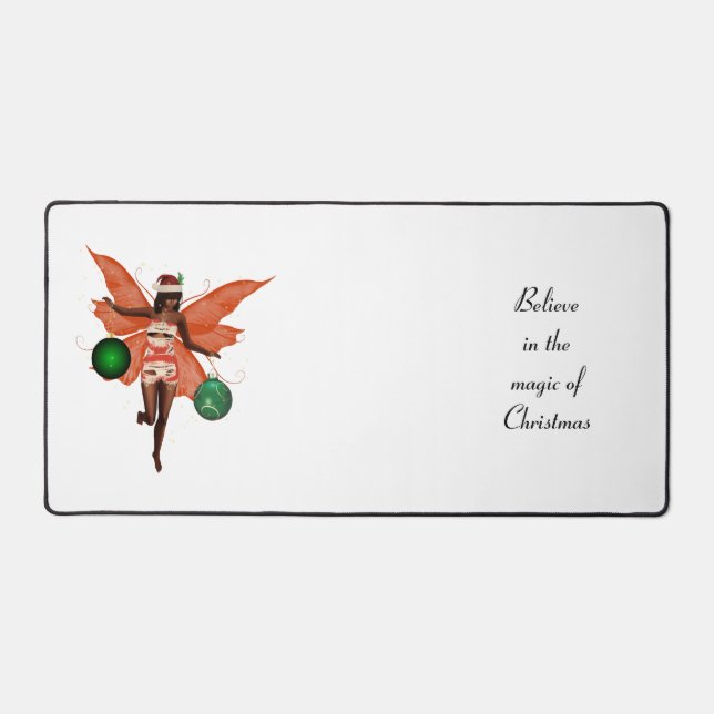 African American Christmas Fairy Desk Mat (Front)