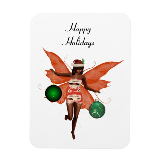 African American Christmas Fairy Flexible Magnet (Vertical)