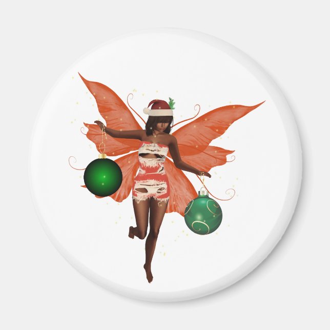 African American Christmas Fairy Magnet (Front)