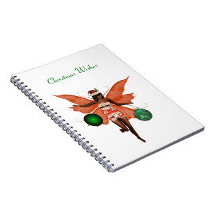 African American Christmas Fairy Spiral Notebook