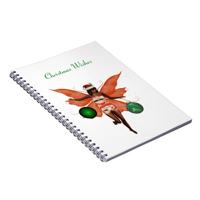 African American Christmas Fairy Spiral Notebook (Right Side)