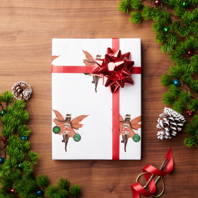 African American Christmas Fairy Wrapping Paper (Holiday Gift)