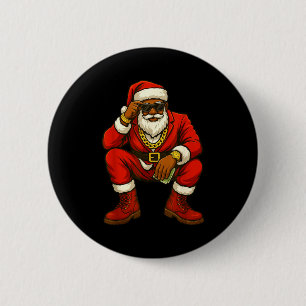 African American Christmas Funny African American  Button