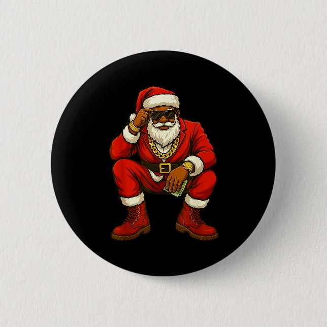 African American Christmas Funny African American  Button (Front)