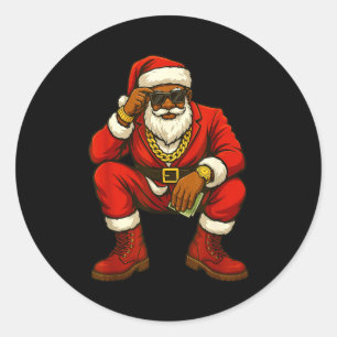 African American Christmas Funny African American Classic Round Sticker