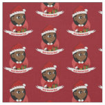 African American Christmas girl cartoon Fabric