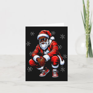 African American Christmas Pajama Xmas Afro Santa Card