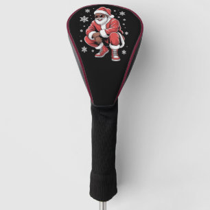 African American Christmas Pajama Xmas Afro Santa Golf Head Cover