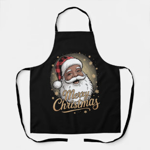 African American Christmas Pajamas Santa Claus  Apron
