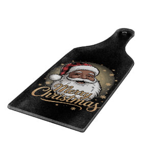 African American Christmas Pajamas Santa Claus Cutting Board