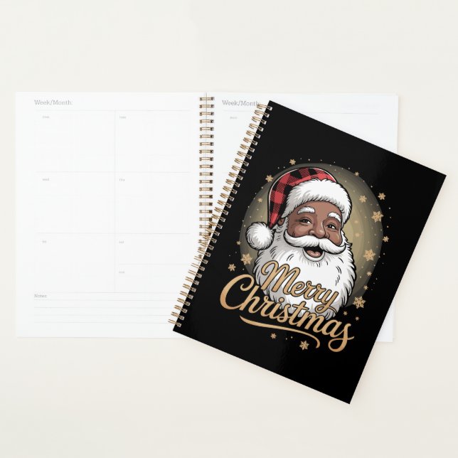 African American Christmas Pajamas Santa Claus  Planner (Display)