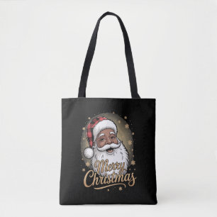 African American Christmas Pajamas Santa Claus  Tote Bag