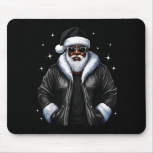 African American Christmas Xmas Afro Santa Claus  Mouse Pad
