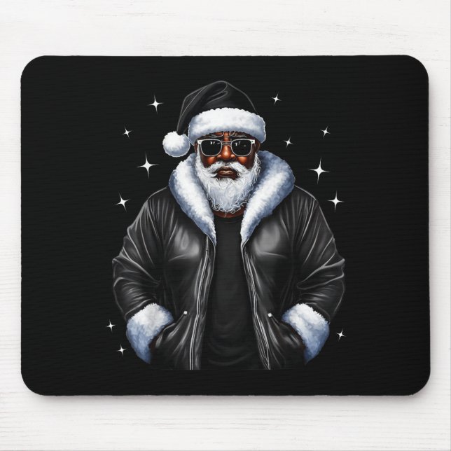 African American Christmas Xmas Afro Santa Claus  Mouse Pad (Front)