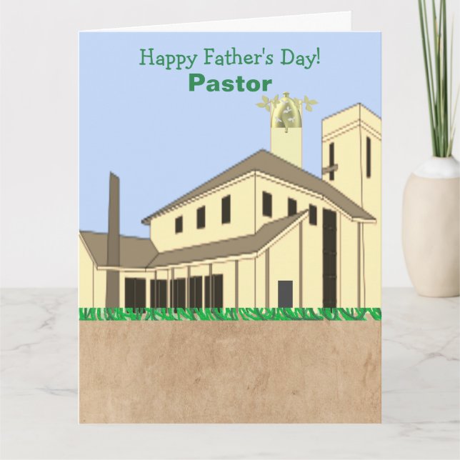 African American Church Bldg Pastor's Father's Day Card (Front)
