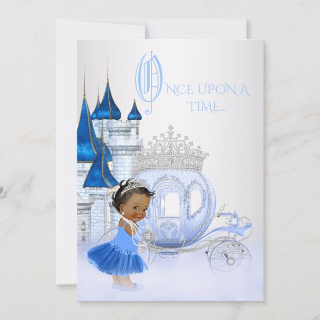 African American Cinderella Princess Birthday Invitation (Front)
