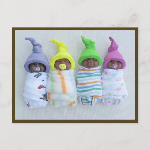 African_American Clay Babies Polymer Clay Postcard