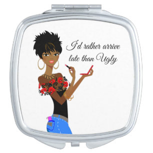 African American compact mirror