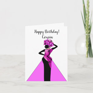 African American Cousin Happy Birthday Card