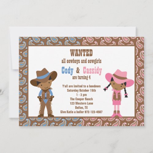 African American Cowboy and Cowgirl Invitations