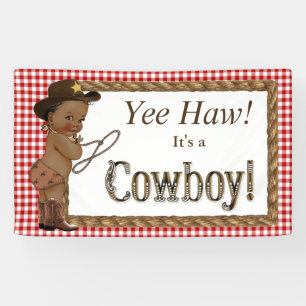 African American Cowboy Baby Shower Banner