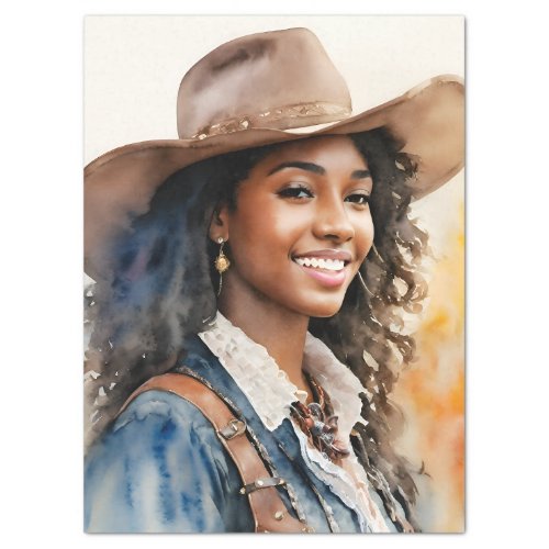 African American Cowgirl Black Woman Tissue Paper