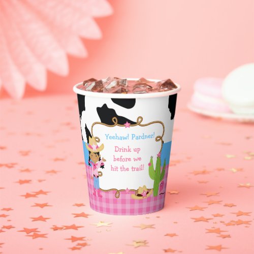 African American Cowgirl Western Birthday Party Paper Cups