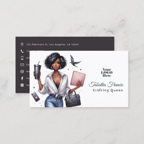 African American Crafting Queen Inspirational Business Card