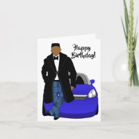 African American Dad Black Coat Happy Birthday