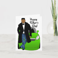 African American Dad Black Coat & Tie Father's Day