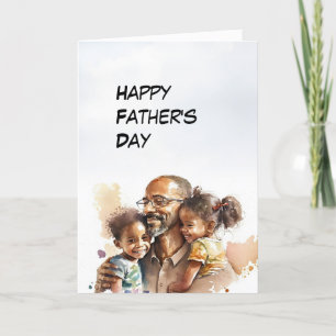 African-American Dad / Daughters Father's Day card