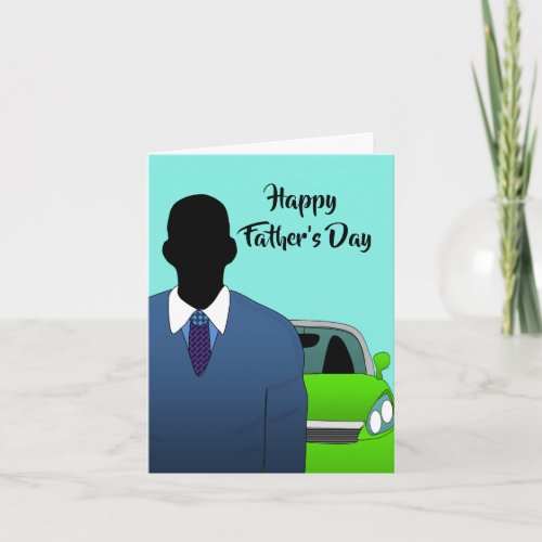 African American Dad Fathers Day Suit  Tie   Car Card