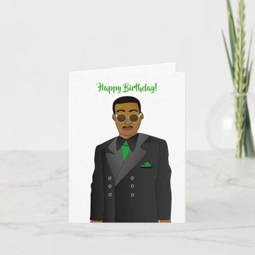 African American Dad In Suit Tie Birthday  Card