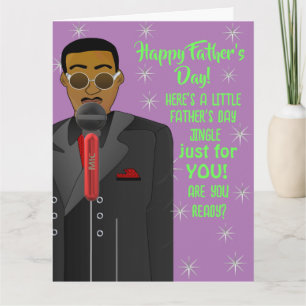 African American Dad Jingle Singing Father's Day Card